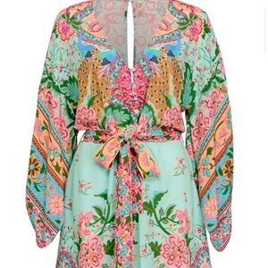 Floral Long Sleeve Dress with Belt